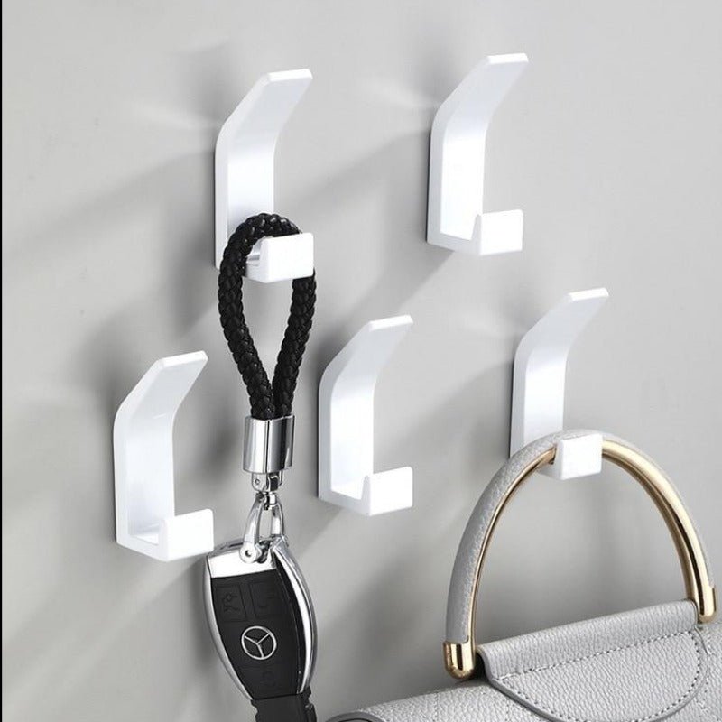 Strong Metal Wall Hooks - Sleek Black and White Set