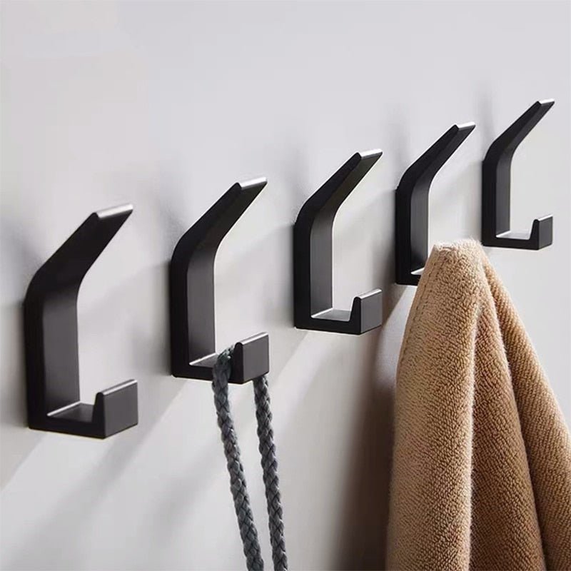 Slim Aluminum Wall Hooks - Modern Black/White Coat Hooks - Cofik