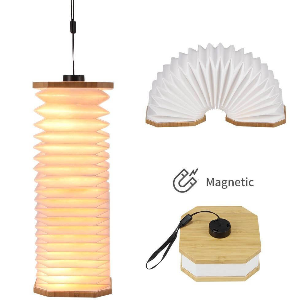 Vintage Style Foldable Wooden USB Table Lamp