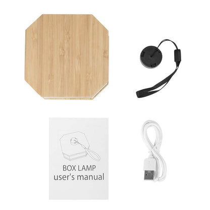 Vintage Style Foldable Wooden USB Table Lamp
