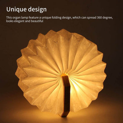 Vintage Style Foldable Wooden USB Table Lamp