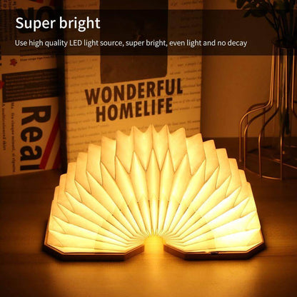 Vintage Style Foldable Wooden USB Table Lamp