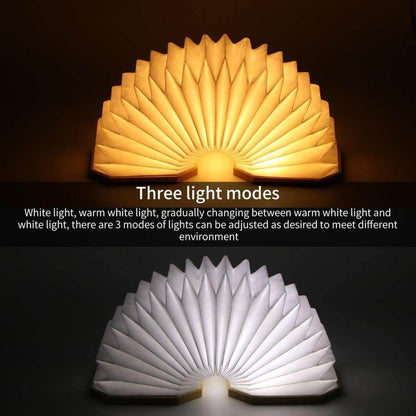 Vintage Style Foldable Wooden USB Table Lamp