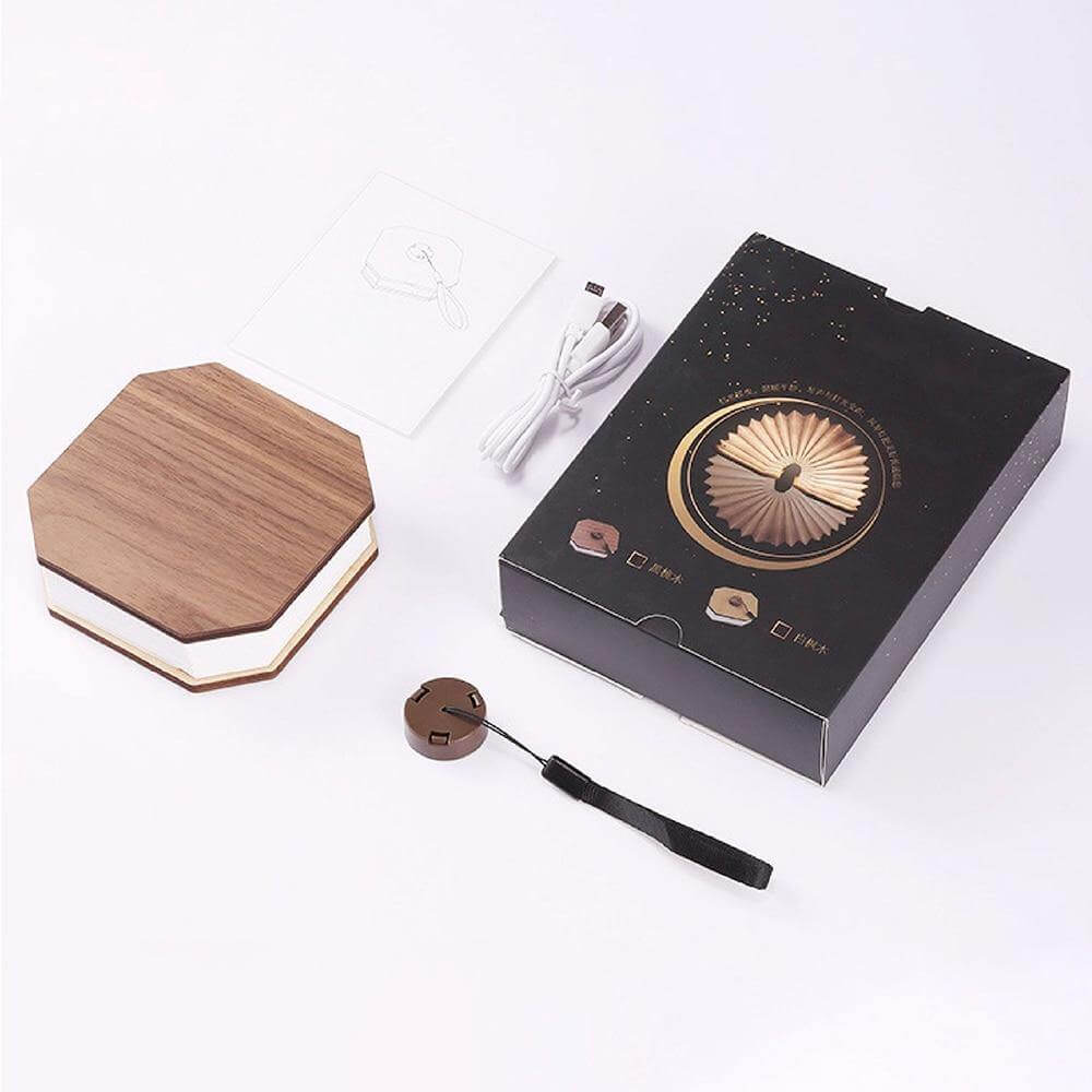 Vintage Style Foldable Wooden USB Table Lamp