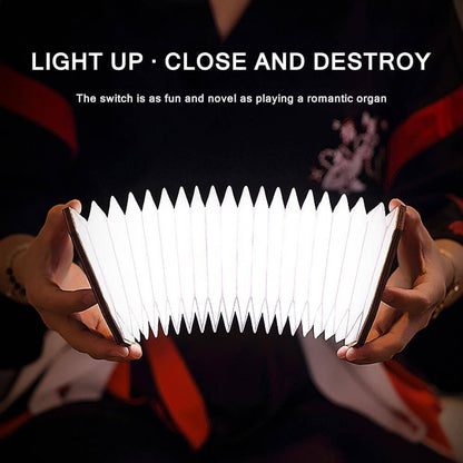 Vintage Style Foldable Wooden USB Table Lamp