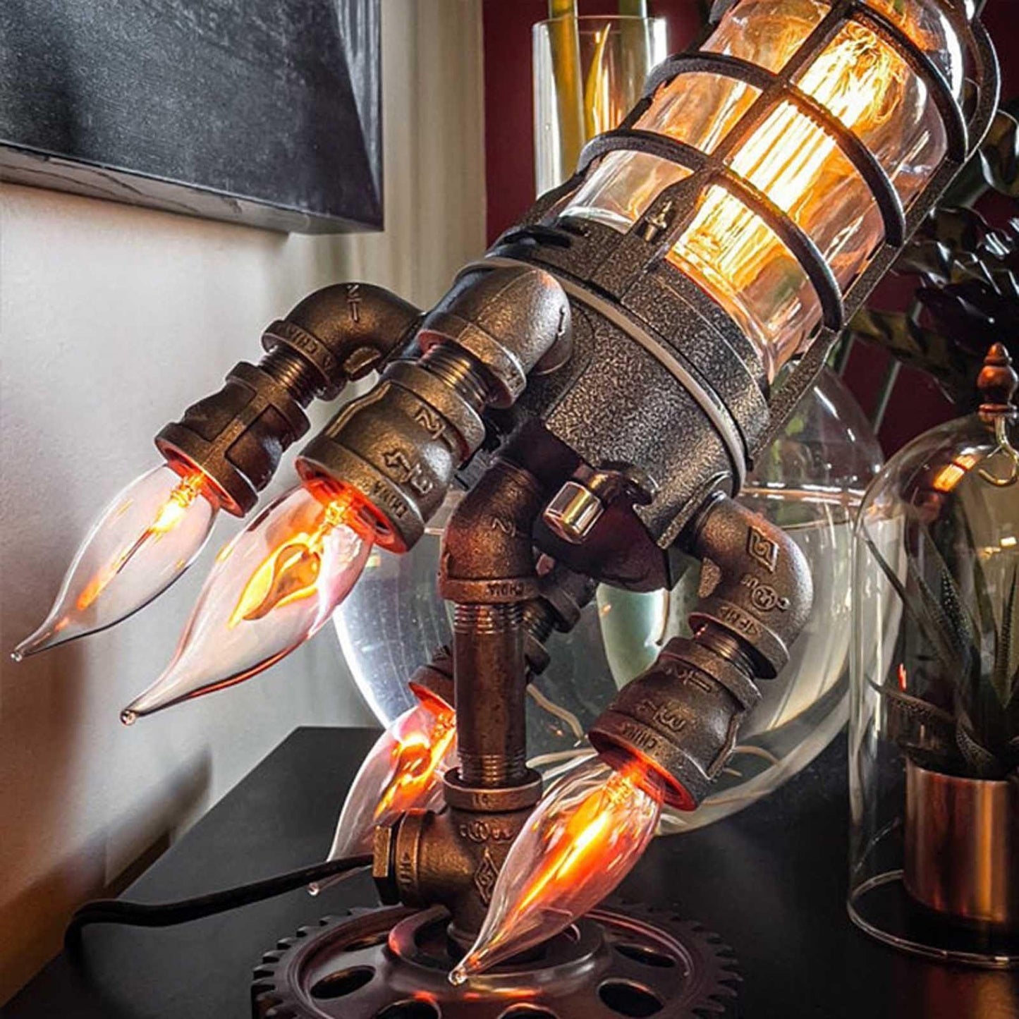 Edgy Metal Retro Table Lamp - Cofik
