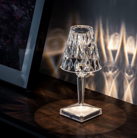 Stylish Glass Desk Lamp with USB Rechargeable Base - Cofik