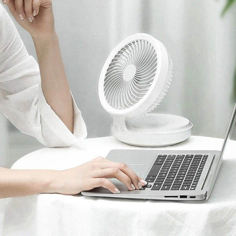 Portable LED Night Light Fan