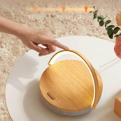 Compact Wooden Bluetooth Speaker Desk Lamp - Cofik
