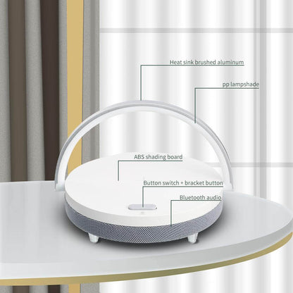 Compact Wooden Bluetooth Speaker Desk Lamp