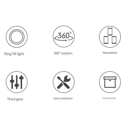 Portable Rechargeable Dimming Round LED Selfie Light