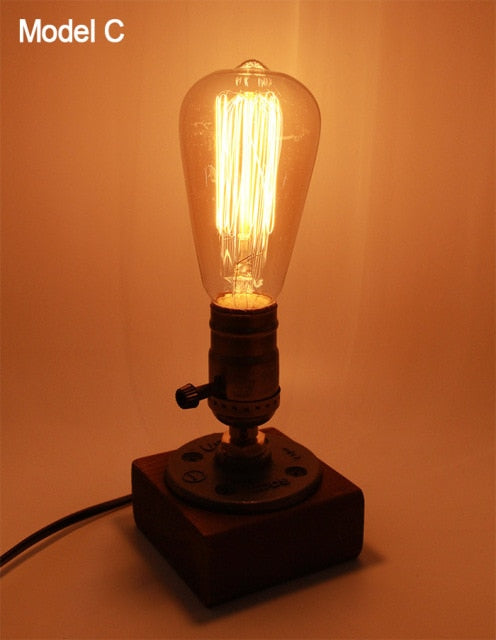 Rustic Metal Adjustable Desk Lamp