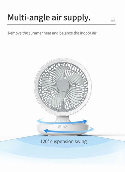 Compact Rechargeable LED Night Light Fan