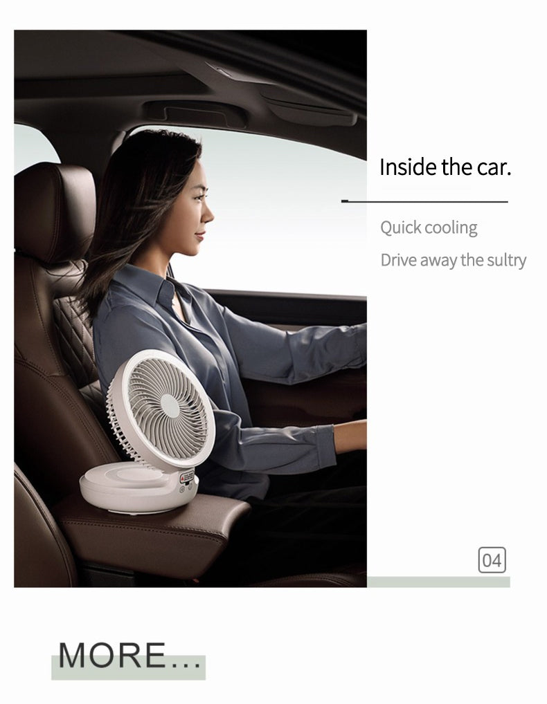 Compact Rechargeable LED Night Light Fan