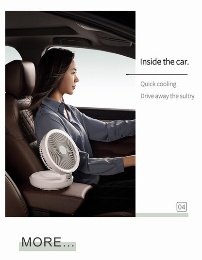 Compact Rechargeable LED Night Light Fan
