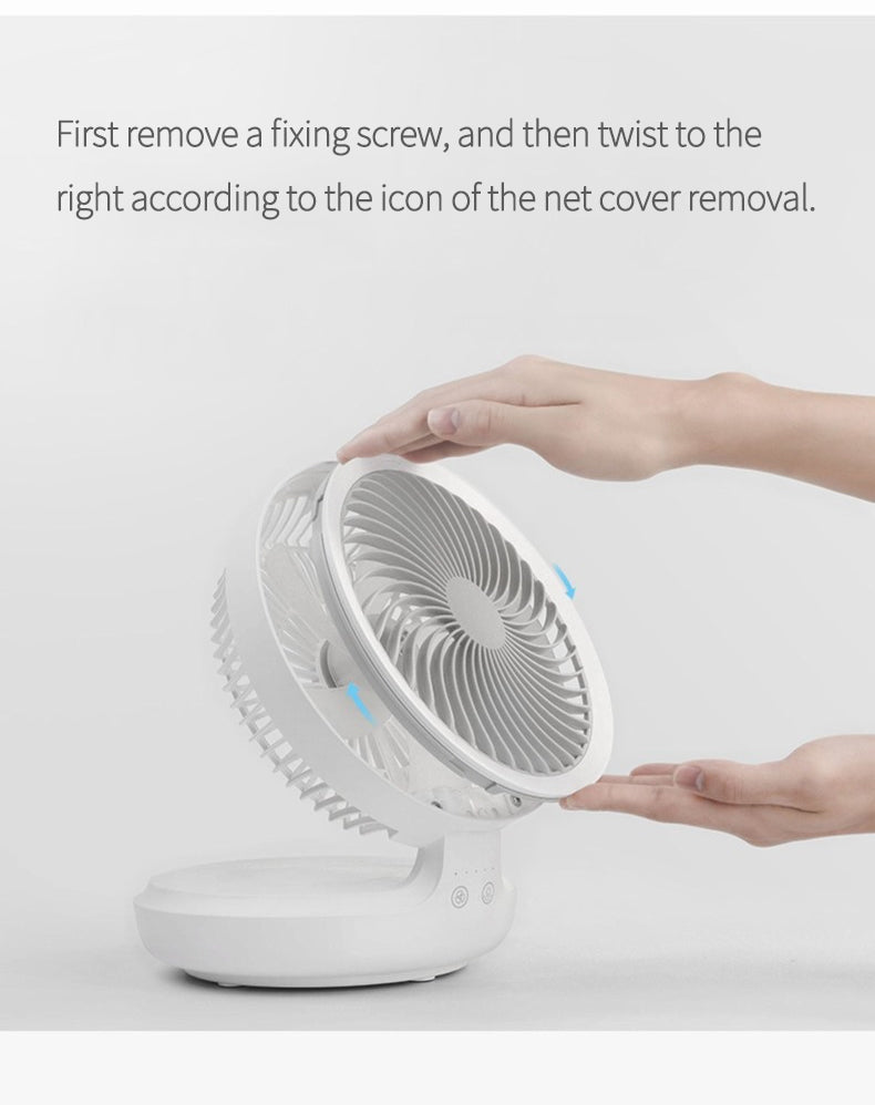 Compact Rechargeable LED Night Light Fan
