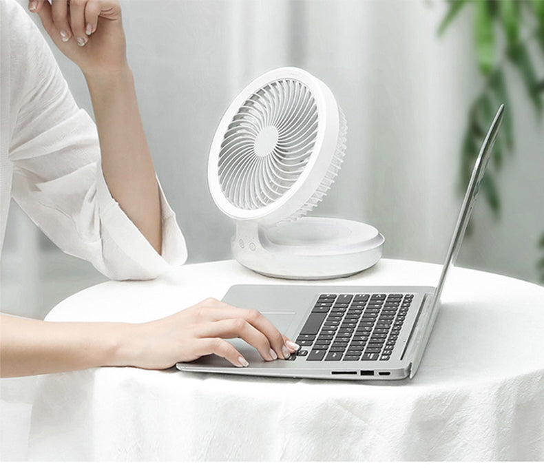 Compact Rechargeable LED Night Light Fan