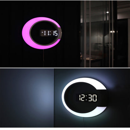 Modern LED Circle Wall Clock Lamp