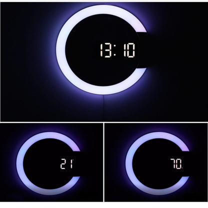 Modern LED Circle Wall Clock Lamp