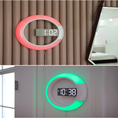 Modern LED Circle Wall Clock Lamp