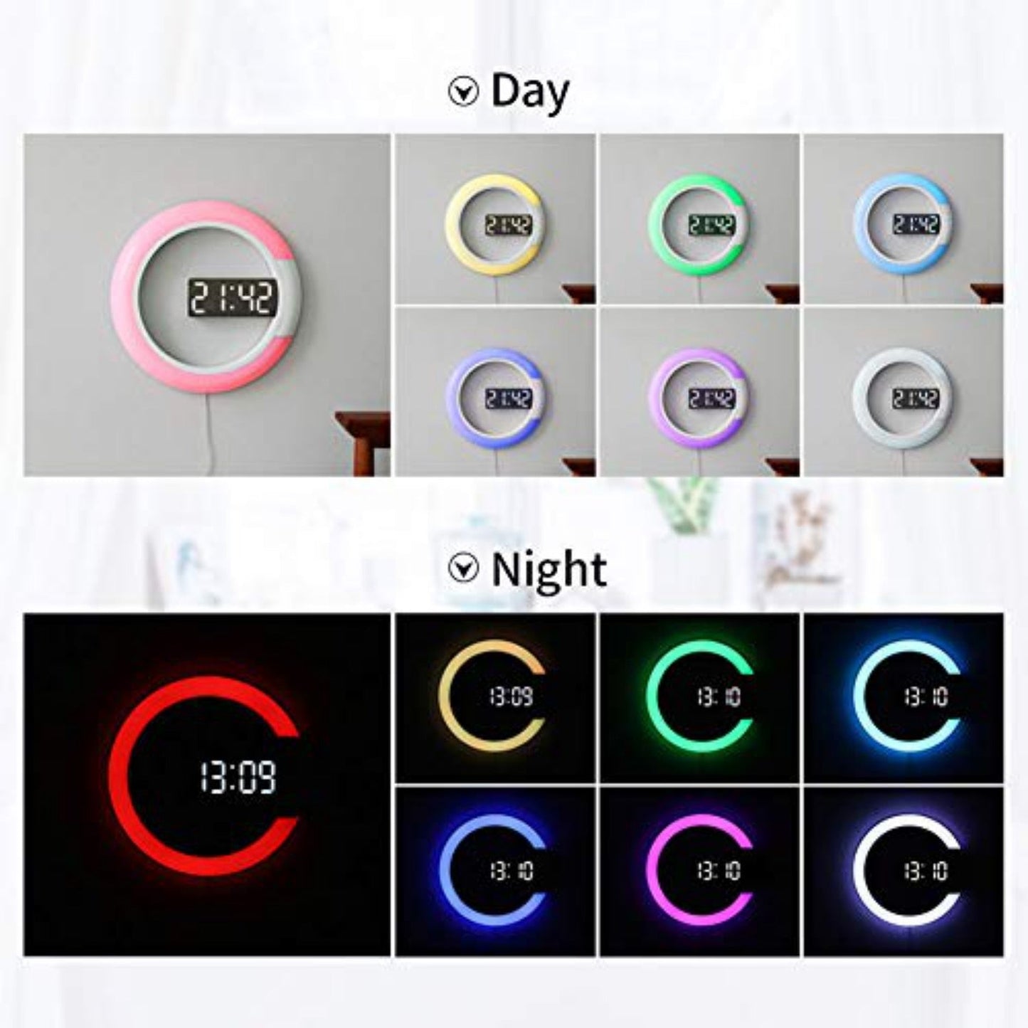 Modern LED Circle Wall Clock Lamp
