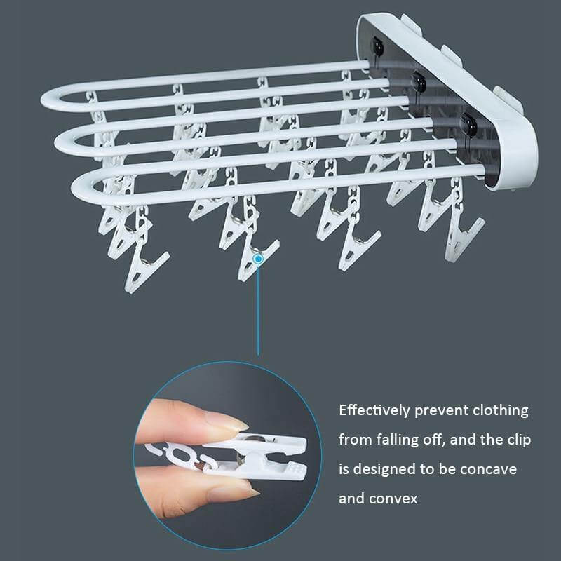 Foldable Wall Mount Sock Drying Rack Organizer