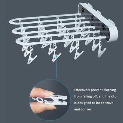 Foldable Wall Mount Sock Drying Rack Organizer