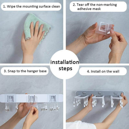 Foldable Wall Mount Sock Drying Rack Organizer