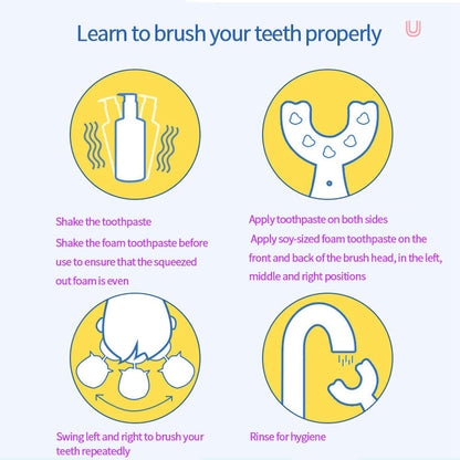 Soft Bristle Kids U Shaped Toothbrush