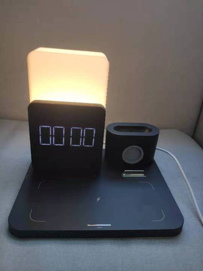 Smart LED Clock Charger Table Lamp