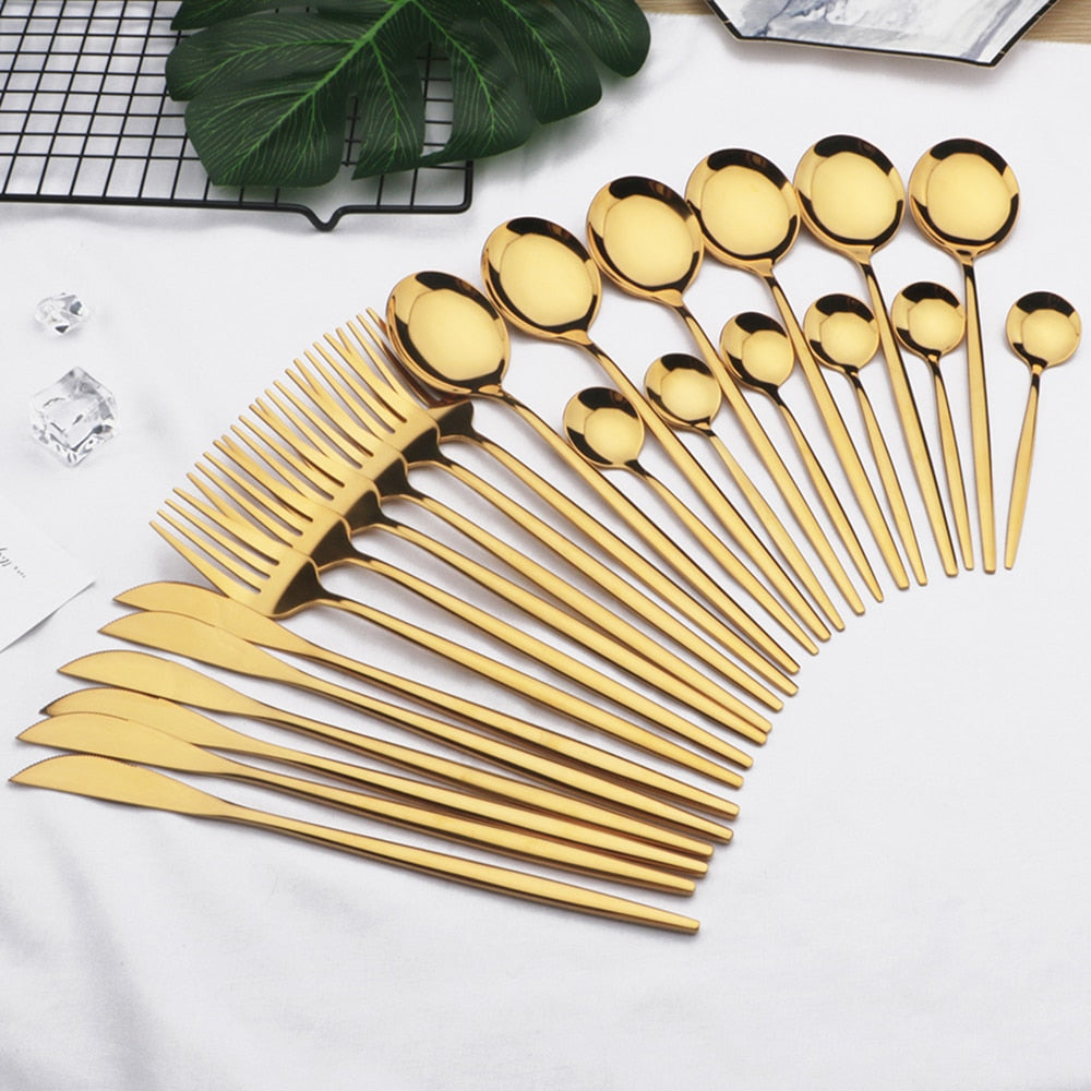 Complete 24-Piece Stainless Steel Cutlery Set