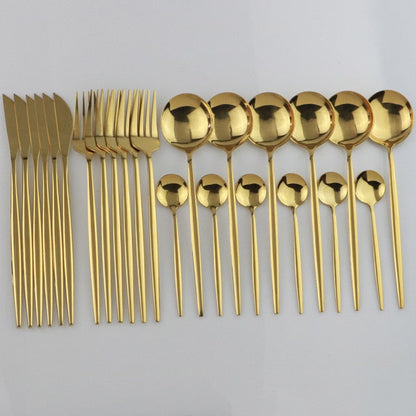 Complete 24-Piece Stainless Steel Cutlery Set