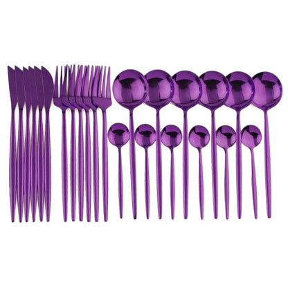 Complete 24-Piece Stainless Steel Cutlery Set