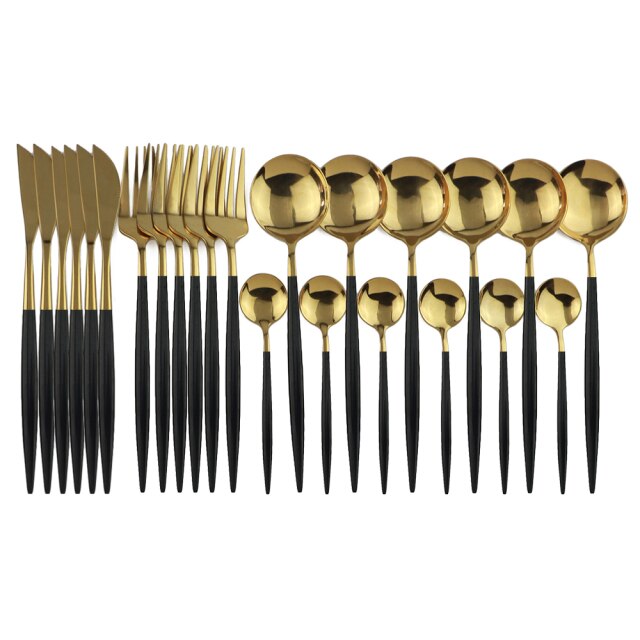 Complete 24-Piece Stainless Steel Cutlery Set