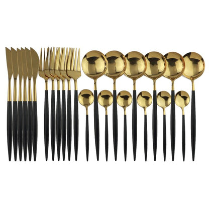 Complete 24-Piece Stainless Steel Cutlery Set
