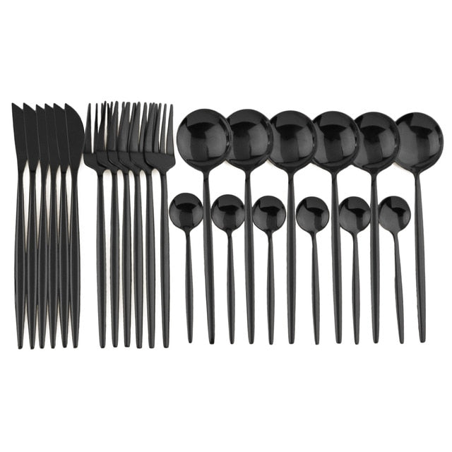 Complete 24-Piece Stainless Steel Cutlery Set