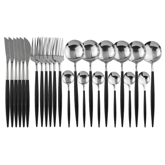 Complete 24-Piece Stainless Steel Cutlery Set