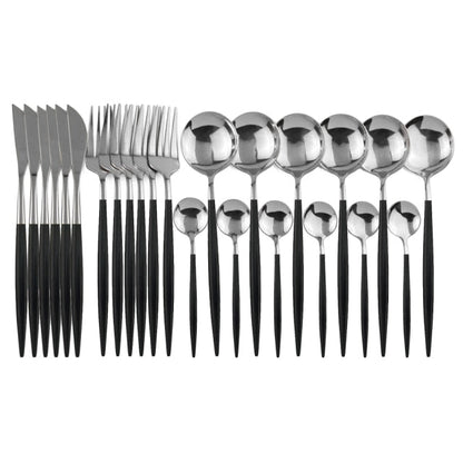 Complete 24-Piece Stainless Steel Cutlery Set