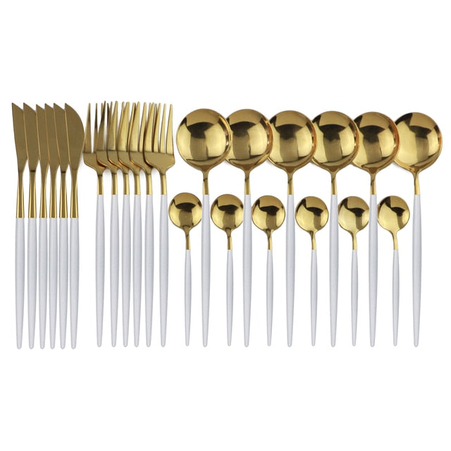 Complete 24-Piece Stainless Steel Cutlery Set