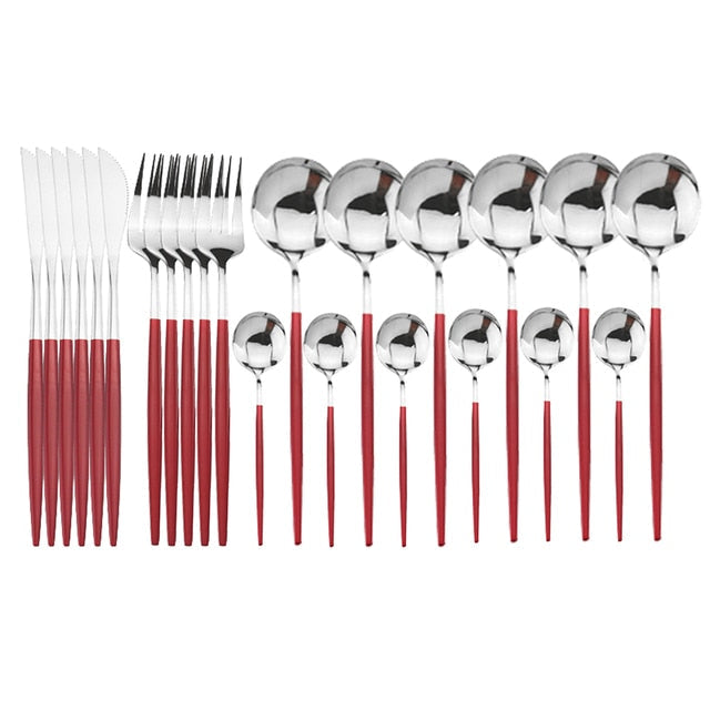 Complete 24-Piece Stainless Steel Cutlery Set