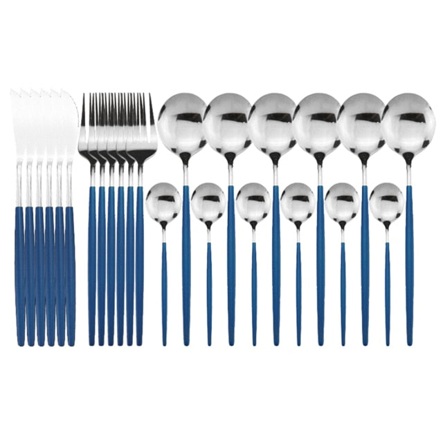 Complete 24-Piece Stainless Steel Cutlery Set