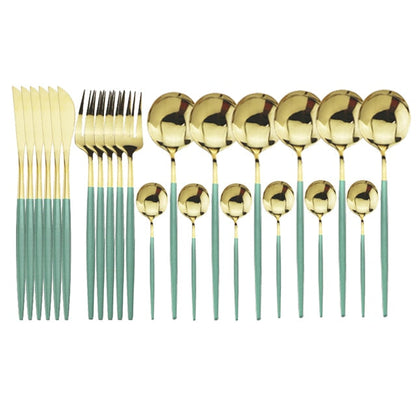 Complete 24-Piece Stainless Steel Cutlery Set - Cofik