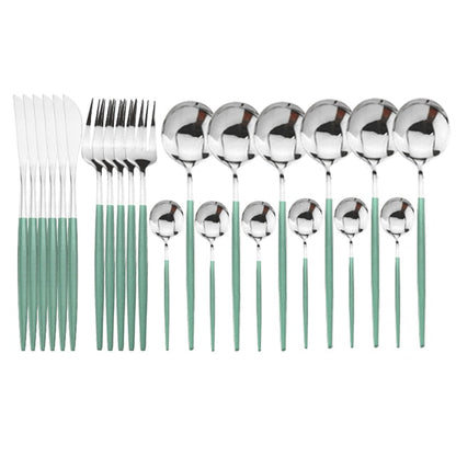 Complete 24-Piece Stainless Steel Cutlery Set