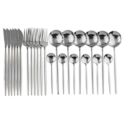 Complete 24-Piece Stainless Steel Cutlery Set