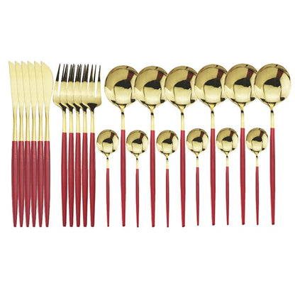 Complete 24-Piece Stainless Steel Cutlery Set