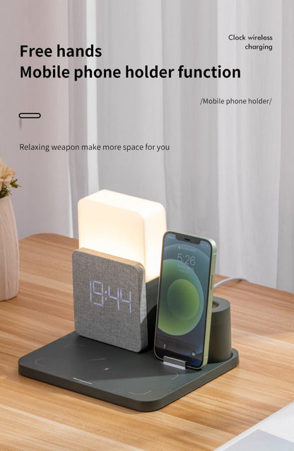 Smart LED Clock Charger Table Lamp
