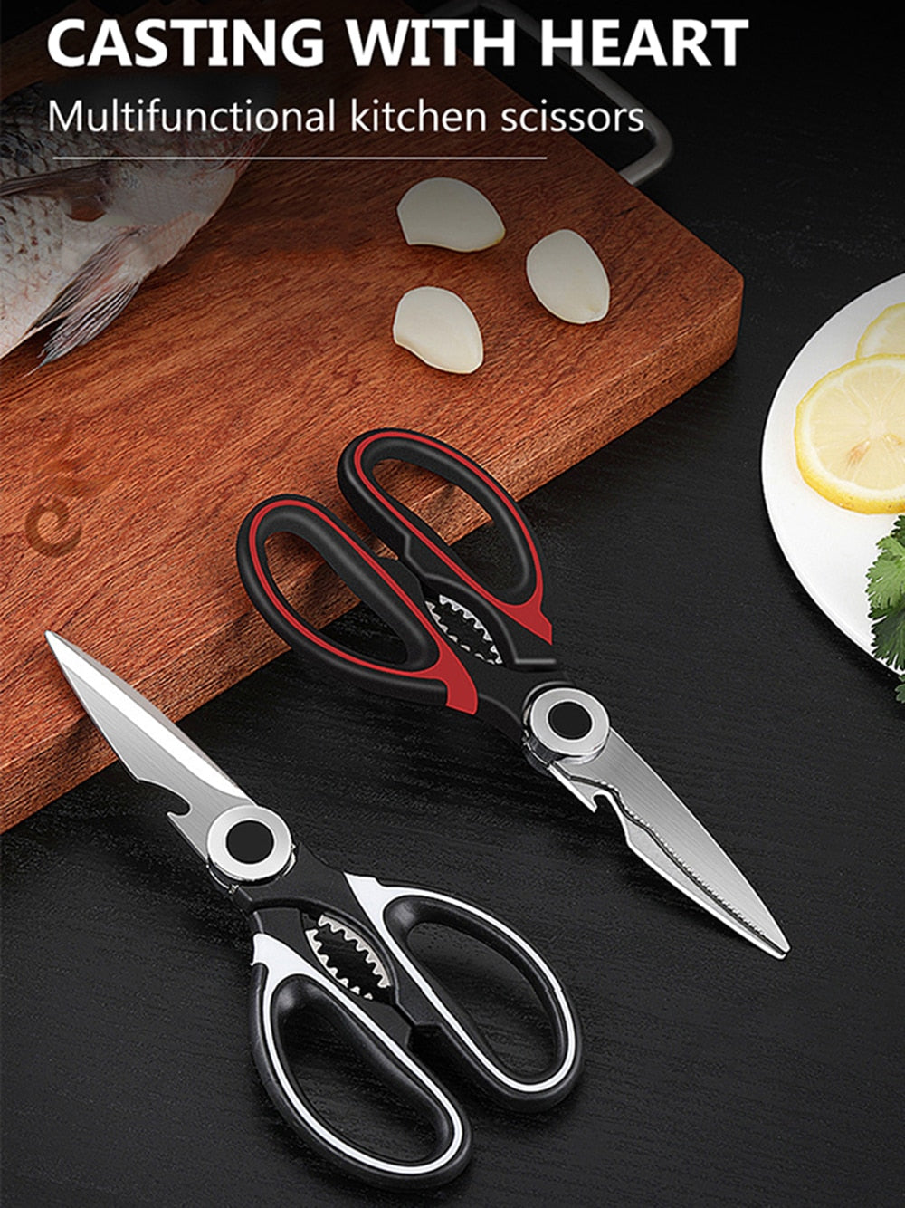 Kitchen Shear with Built-in Bottle Opener