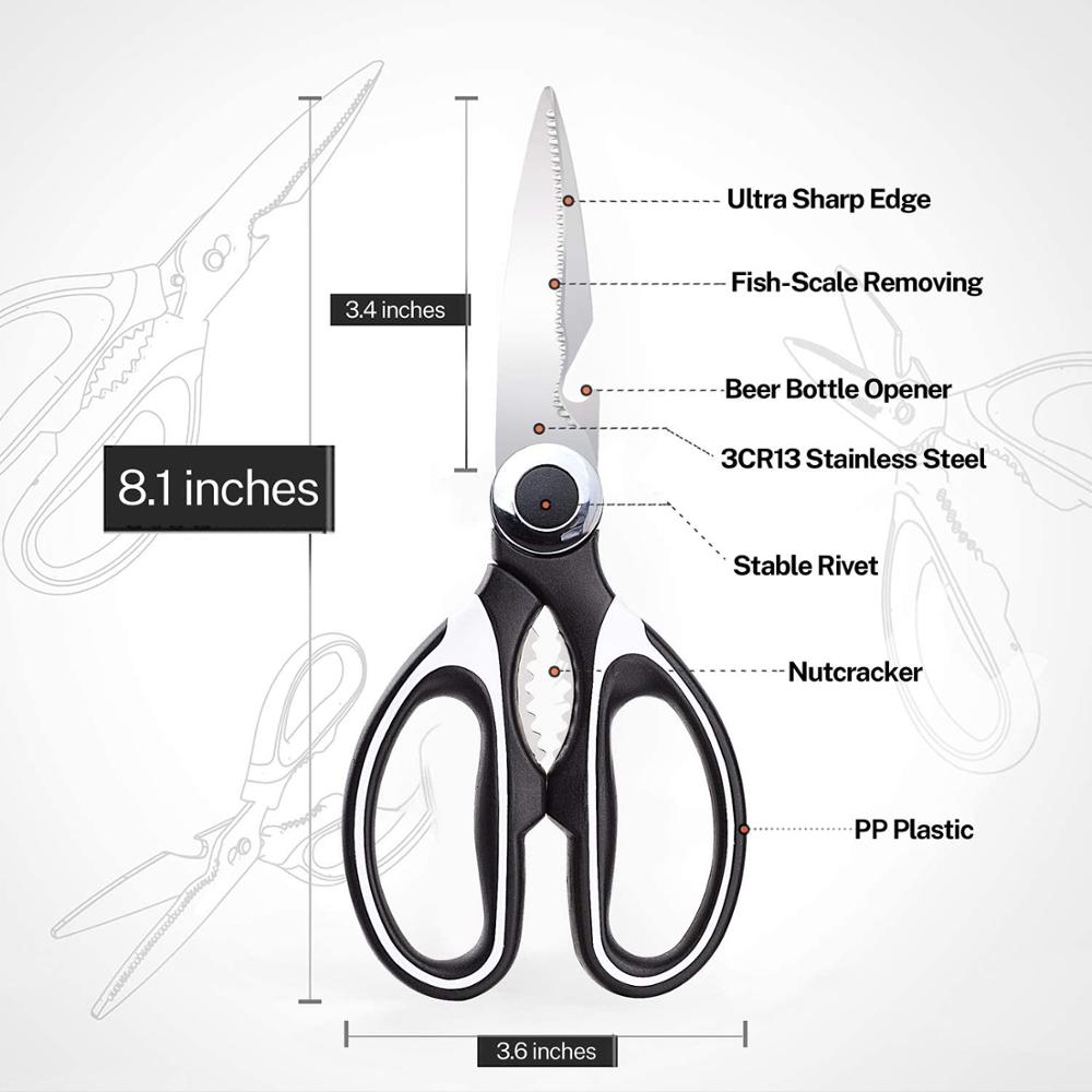 Kitchen Shear with Built-in Bottle Opener