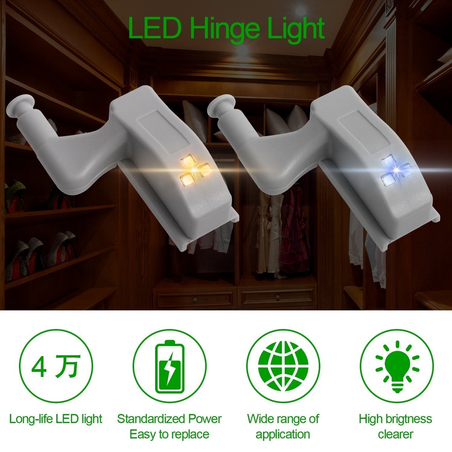 Motion Sensor Closet Light 10PCS LED Wardrobe Lamp
