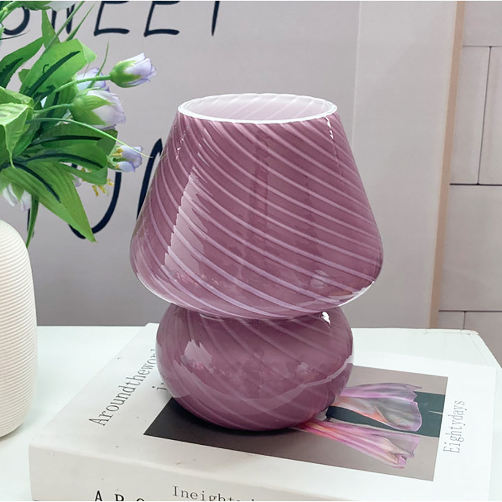 Unique Fungi Shaped Glass Table Lamp